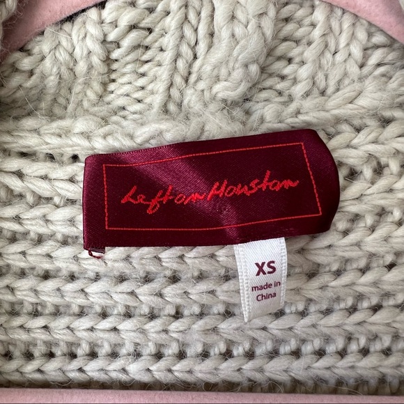 Left on Houston Cream Chunky Knit Sweater Cardigan Zipper Detail Size XS - Picture 3 of 7